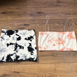 Tie-Die tube top and tank top set— Charlotte Ruse, used once. Size smalls.
